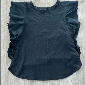 Black Ruffle Sleeveless women’s top.medium business casual whimsygoth